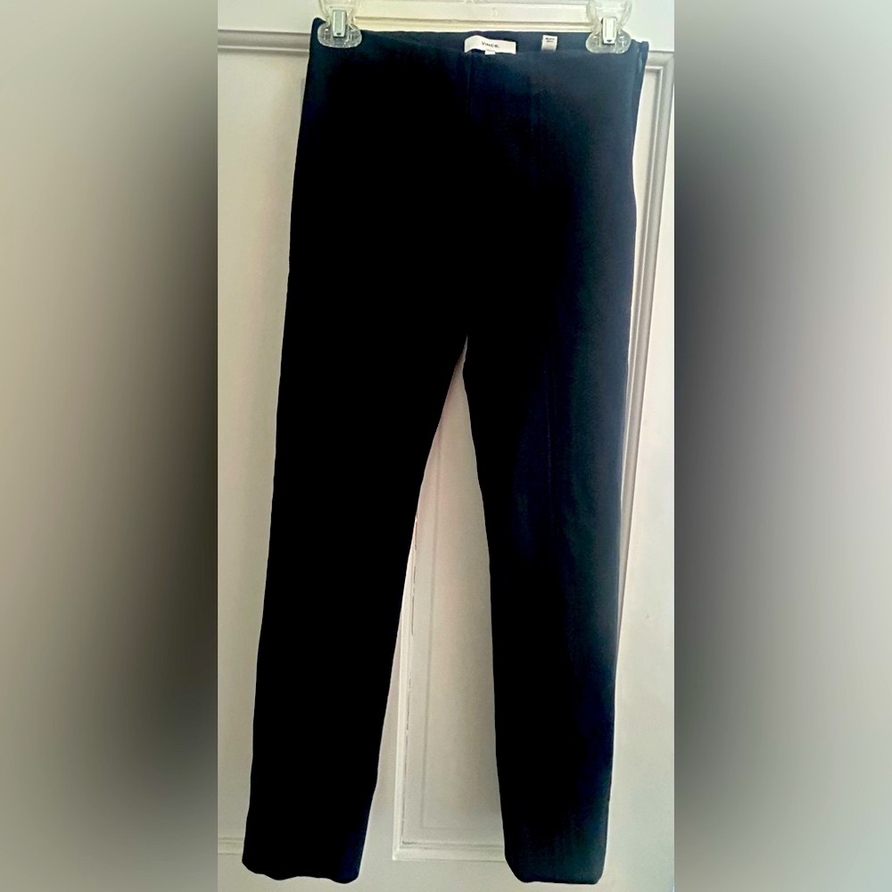 Vince stretch black trouser pants with split back hem Size S